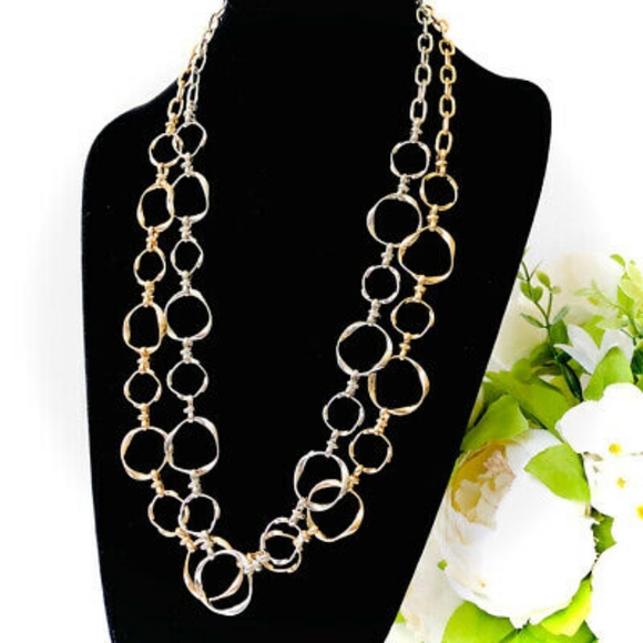 Banana Republic Set of 2 Circle Link Necklaces
